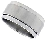 Surgical Steel 3/8 (10mm) Spinner Ring with Flat Satined Center band