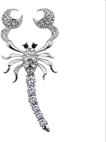 VEBE Jewelry Gold Plated Inlay Clear Crystal Rhinestones Scorpion Brooch Pin