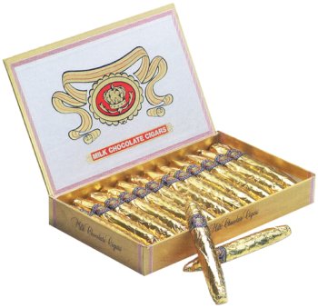 Chocolate Cigars Gold [24CT Box] by Madelaine Chocolate Novelties