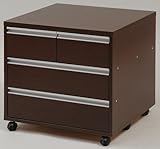 JKプラン 押入れ・クローゼット収納 スライドレール付押入れ3段チェスト ダークブラウン幅60cm tr-150