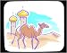 Decorated Mouse Pad with camel, walking, middle, brown, desert, east
