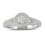 Antique Style 1/2ct Diamond Engagement Wedding Ring in 14k White Gold