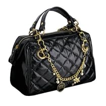 Star by Julien Macdonald- Black patent quilted bowling bag