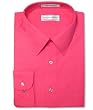 Biagio Men's 100% COTTON HOT PINK FUCHSIA Dress Shirt w/ Convertible Cuffs