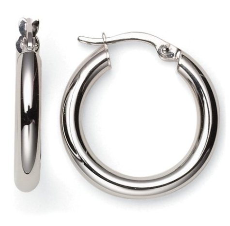 14k White Gold Hoop Earrings