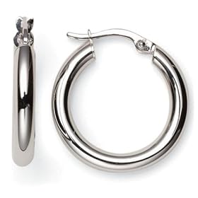 14k White Gold Hoop Earrings