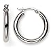 Duragold 14k White Gold Hoop Earrings, (0.80" title=