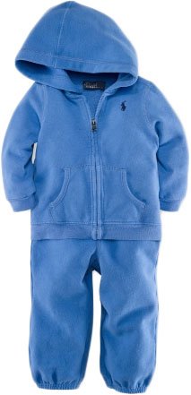 Ralph Lauren Fleece Hoodie & Pant Set (12 Month, Winslow Blue)