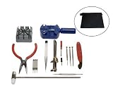 16 Peice Watch Opener Tool Kit -- Pin Remover, Watchband link Pin Remover + Nylon Carrying Bag