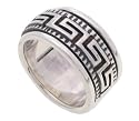 SilverBin Sterling Silver Spinner Style Greek Key Band Ring