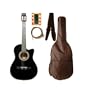 Beginner 38" Black Cut Away Guitar with Carrying Bag and Accessories