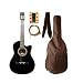 38" Black Cut Away Guitar with Carrying Bag And Accessories