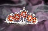Beautiful Flower Bridal Wedding Tiara Crown with Red Crystal Party Accessories DH15764c