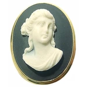 Renaissance Portrait Wedgwood Cameo Pin Pendant 14k Gold by