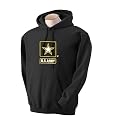 Custom printed U.S. Army Star logo on mens & youth hooded pullover sweatshirt