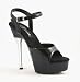 ALLURE 5 1/2 Inch Sexy Ladies Black Shoes Stiletto Heel Platform Sandal Pleaser Size: 9