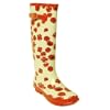 Poppy Ladies Long Leg Poppy Print Wellingtons - White/Red