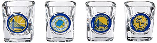 NBA Golden State Warriors Four Piece Square Shot Glass Set (Individual Logos)