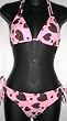 END OF SUMMER SALE Juniors Bikini Swimsuit Triangle Top with Tie Side Bottom in Prints