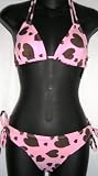 Juniors Bikini Swimsuit Triangle Top with Tie Side Bottom in Prints