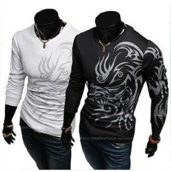 style dragon totem tattoo long sleeve 2014 Brand t shirt cotton for men tshirt,best t-shirt 700-001-25white