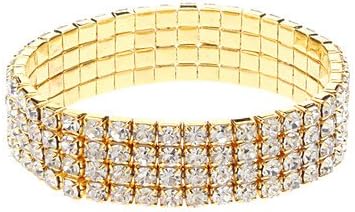 Four Rows Golden Diamond Bracelet