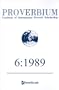 Proverbium: Yearbook of International Proverb Scholarship (No. 6, 1989)