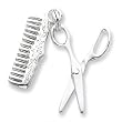 Sterling Silver Comb & Scissor Pendant