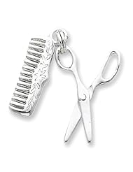 Sterling Silver Comb & Scissor Pendant