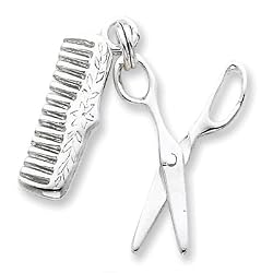 Sterling Silver Comb & Scissor Pendant