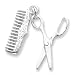 Sterling Silver Comb & Scissor Pendant