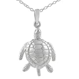 Sterling Silver Medium Movable Sea Turtle Pendant