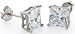 14K White Gold 0.70 Carat Size Princess Cut Cubic Zirconia Stud Earrings