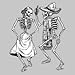 Men's Long-Sleeve T-Shirt : Dancing Skeletons - Goth Skull Design