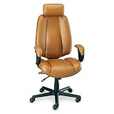 Perch Executive Chair with Ratchet Headrest - Black Faux Leather - Glides
