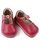 : Pippytoes Raspberry Leather Shoe