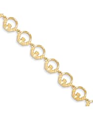 14k Yellow Gold Claddagh Bracelet