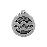 Aquarius The Water Carrier, Zodiac Talisman Pewter Pendant on Corded Necklace
