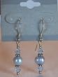 Freshwater Pearl w/Light Sapphire Swarovski Crystal Earrings