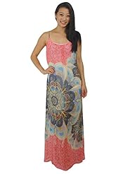 Chiffon Summer Floral Print Paisley Sleeveless Flowy Evening Dress/Maxi Dress 