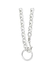 Sterling Silver 6mm Fancy Rolo Necklace - 18 Inch