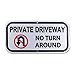 ICObuty Private Driveway No Turn Around Sign 6