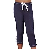 IMAGE OF Lipstick Faux Blue Denim Capri Leggings Girls 8