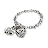 Eve's Addiction Designer Inspired Silver Bali Style Toggle Heart Bracelet