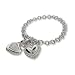 Eve's Addiction Designer Inspired Silver Bali Style Toggle Heart Bracelet
