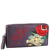 Marie Rose Zip Around Wallet- Purple