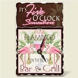 Tile Desk clock~ Five O'Clock Somewhere ~Artworks Home Accents~ desk clocks~ code 144