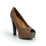Peep Toe High Heel Platform Pump Cement Lami