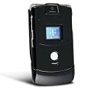 Motorola V3/ V3C Razr Razor Shell Protective Hard Case Cover Skin - Solid Black