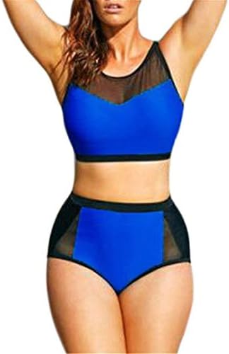 ABERRY Plus Size Indigo Scuba Sweetheart Bikini Set Swimsuit for Women